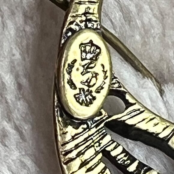 Vintage Premier Designs Dangle Earrings Brass Metal Perforated Boho - Picture 5 of 5